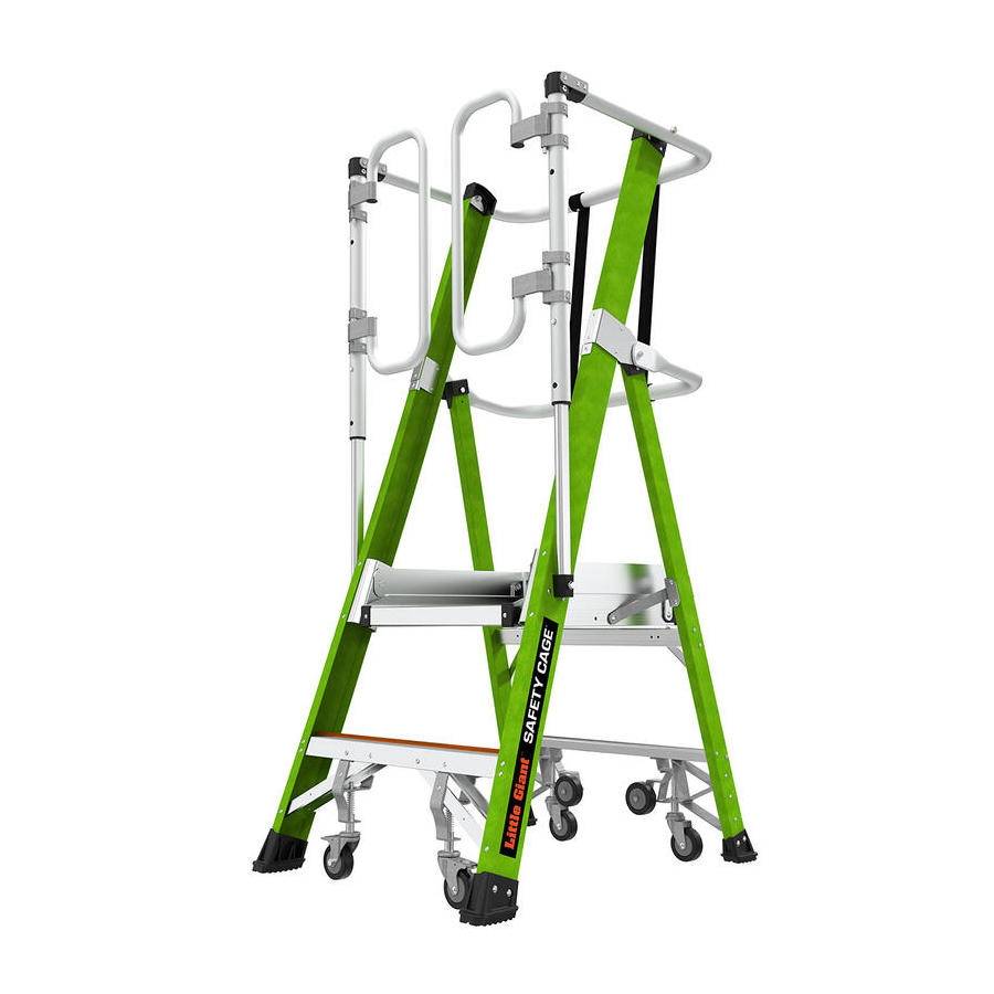 Safety Cage - Fully Enclosed Platform Fiberglass Ladder