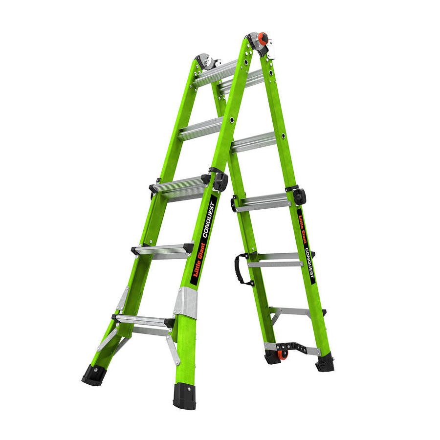 Conquest - Non-Conductive Fiberglass Adjustable Height Multi-Position Articulating Ladder