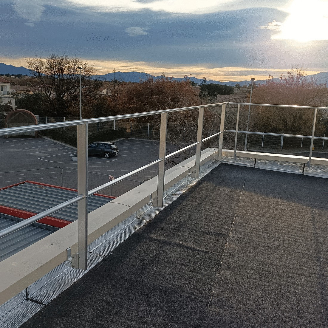 Supply and installation of fixed rooftop guardrails