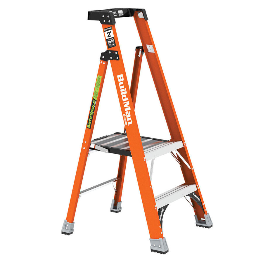 Metaltech: E-PSFB BuildMan SafeSpace Platform Stepladder (300 lb)