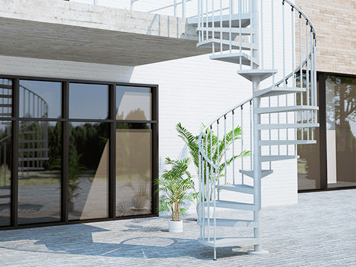 Spiral outdoor stairs : Echelle Canada