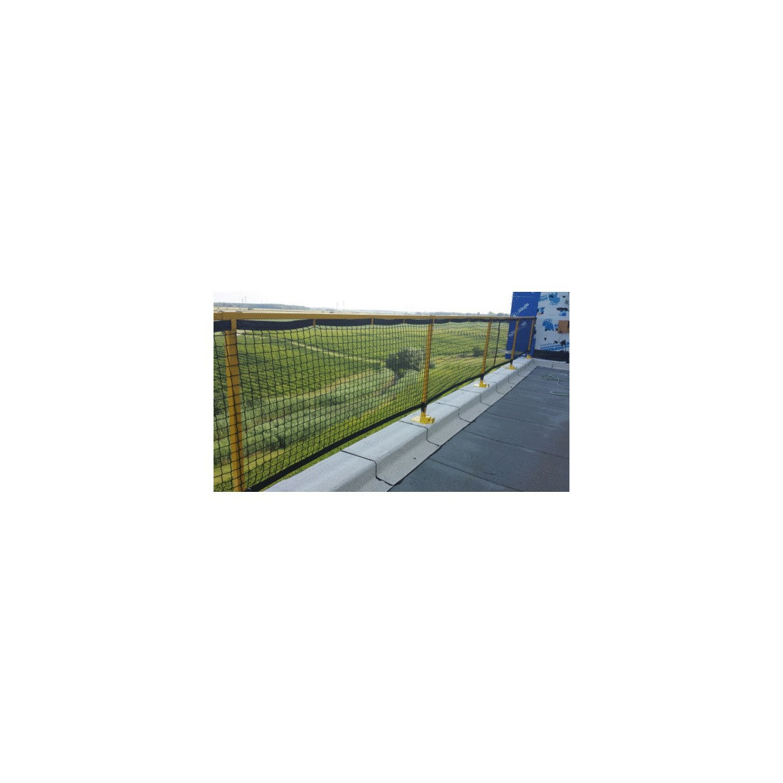 Net-fitted temporary guardrail