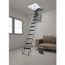 Motorised pantograph- type retractable staircase