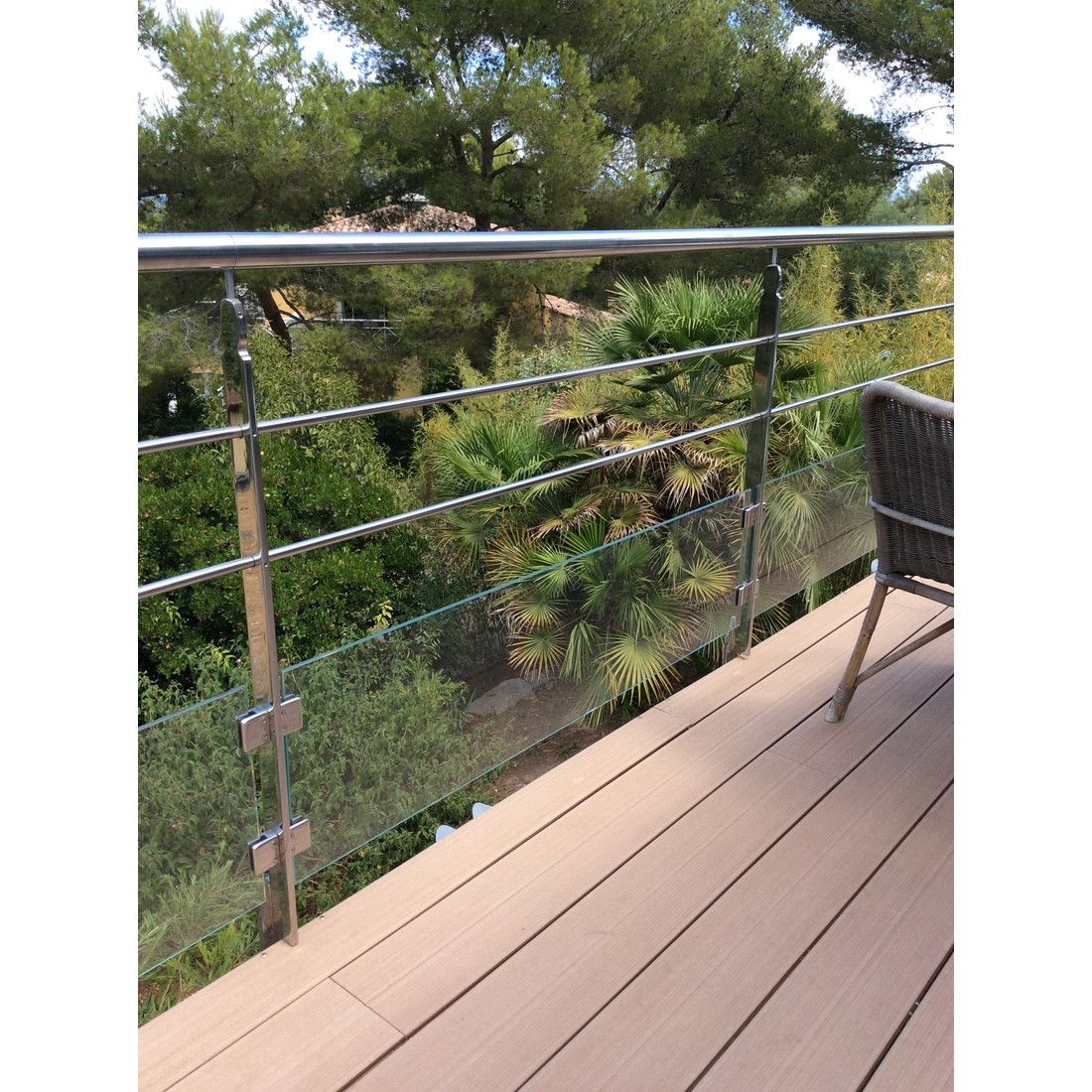 Stainless steel and glass railing - model 301/302