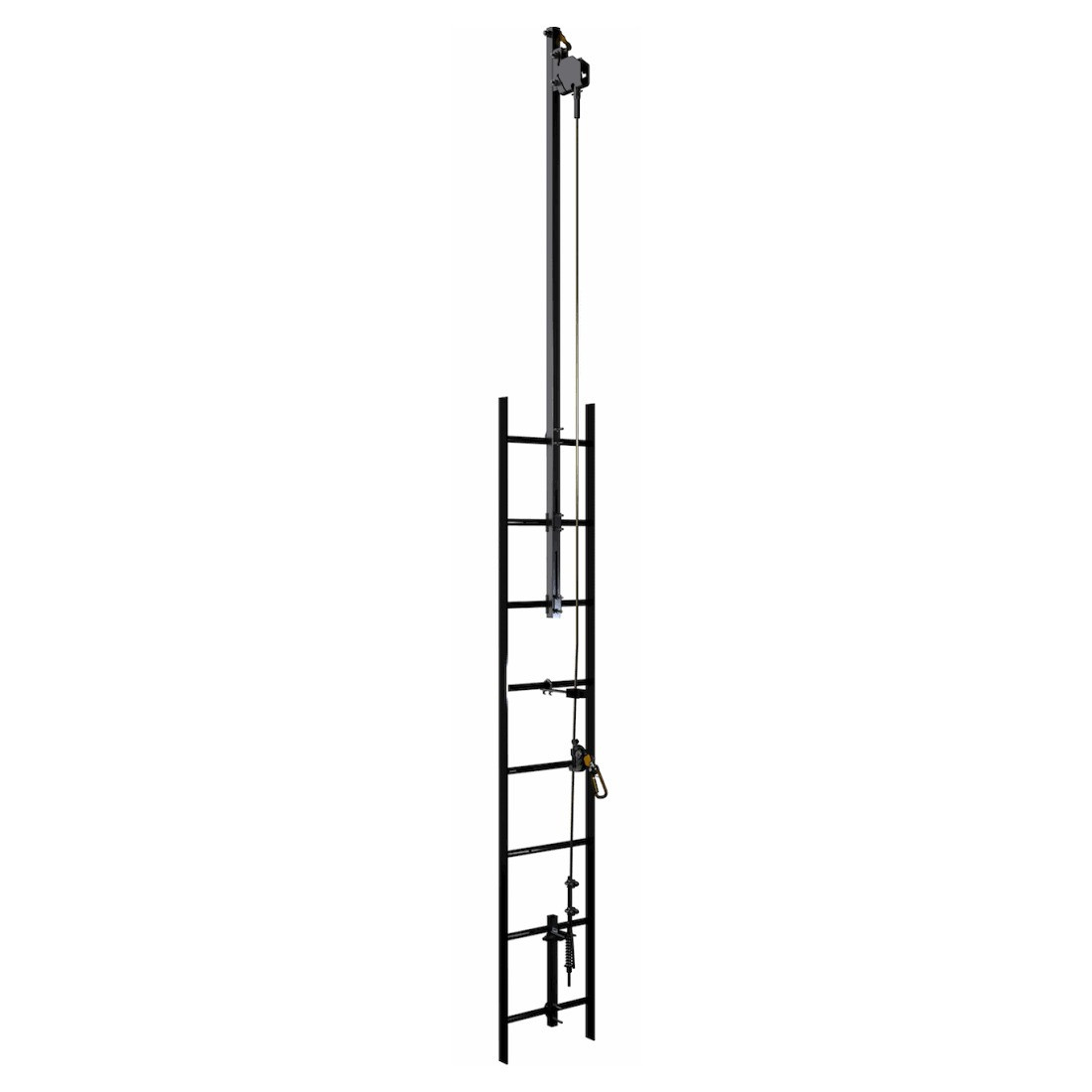 Lad-Saf Next Generation Vertical Lifeline Kit - Extended Post - 40 ft - Galvanized Steel